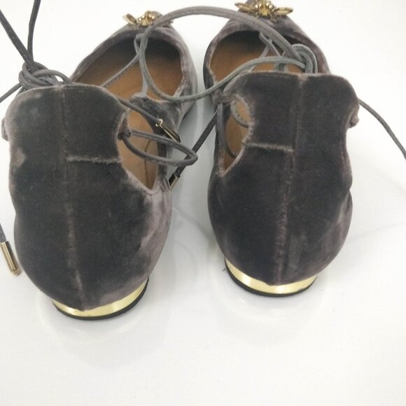 Aquazzura Christy Fauna Bee Embellished Flats 36.5 - Picture 6 of 10